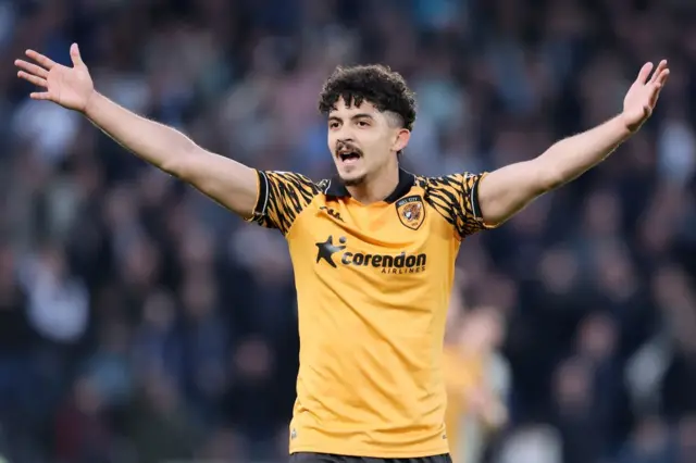 Hull City's Mohamed Belloumi reacts