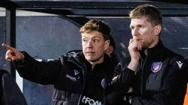David Gold (left) Arbroath co-player-manager