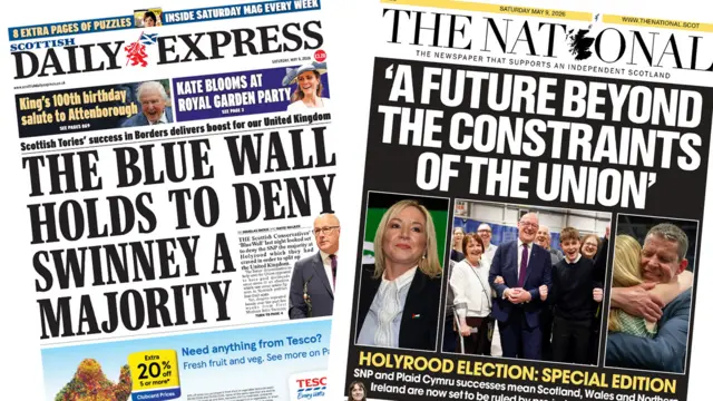 Express and National front pages
