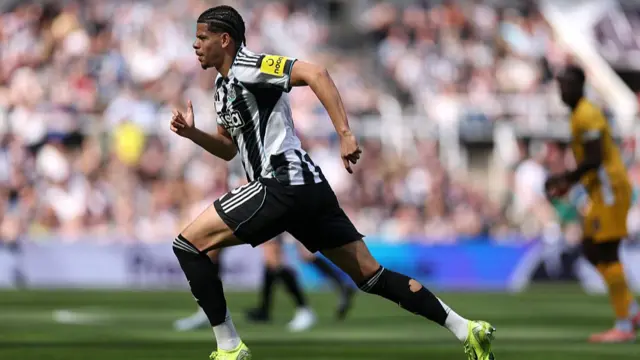 ill Osula of Newcastle United in action during the Premier League match between Newcastle United and Brighton & Hove Albion