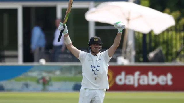 Daniel Hughes celebrates a century at Hove