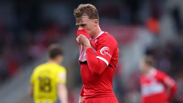 Tommy Conway in action for Boro against Saints