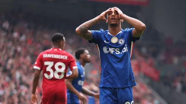 Joao Pedro of Chelsea reacts