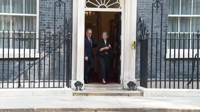 Harriet Harman pictured leaving No 10