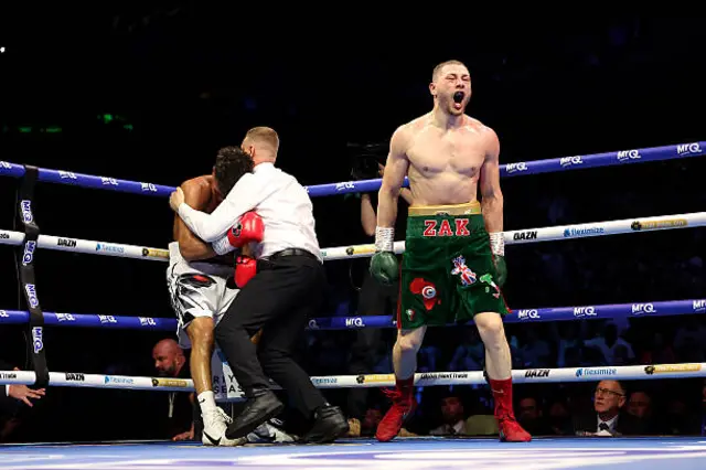 Zak Chelli celebrates knocking out David Morrell