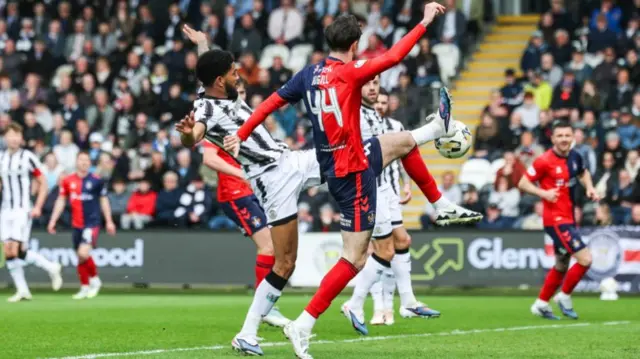 St Mirren's Miguel Freckleton (left) scores an own goal