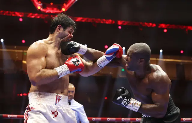 Daniel Dubois and Filip Hrgovic exchange punches