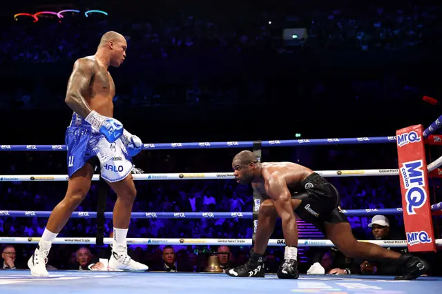 Daniel Dubois taking a knee