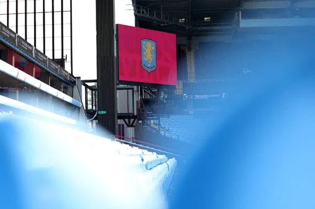 Villa Park scoreboardd view from the stands pre match