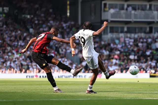 Rayan of AFC Bournemouth scores his team's first goal