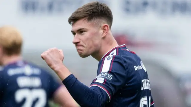 Dundee scorer Cameron Congreve celebrates