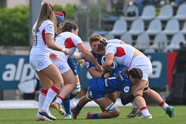 Italy v England in play action