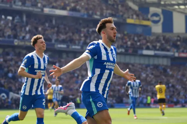 Jack Hinshelwood celebrates scoring their side's first goal