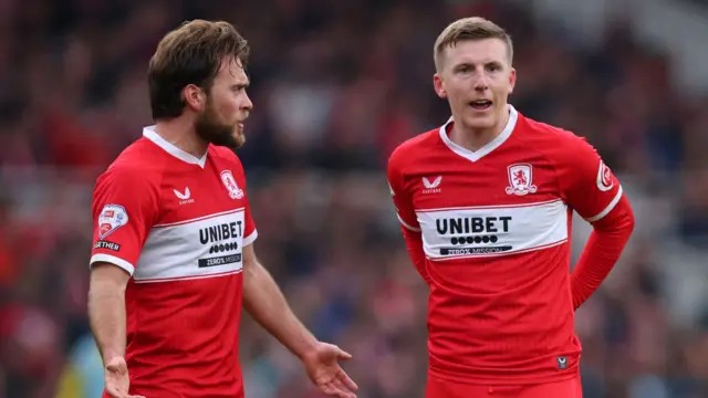 Middlesbrough players look frustrated