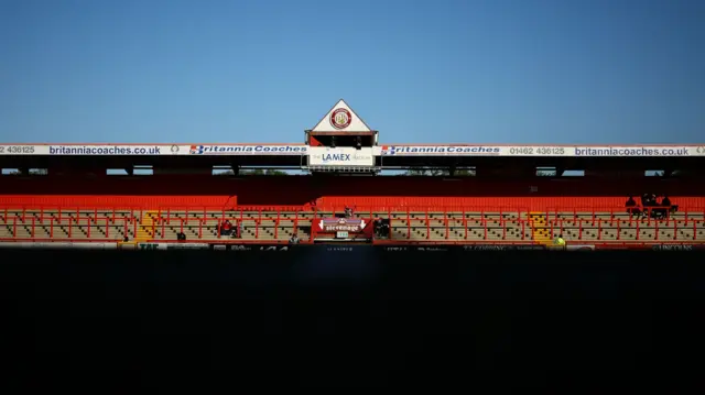 The Lamex Stadium, Broadhall Way, Stevenage before kick-off