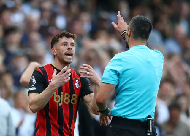Ryan Christie reacts after being shown a red card by referee Andy Madley