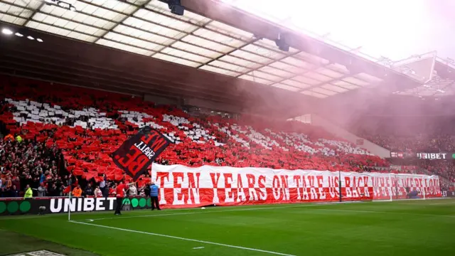 Packed stand at the Riverside Stadium
