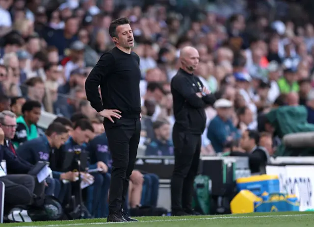 Marco Silva, Manager of Fulham, reacts
