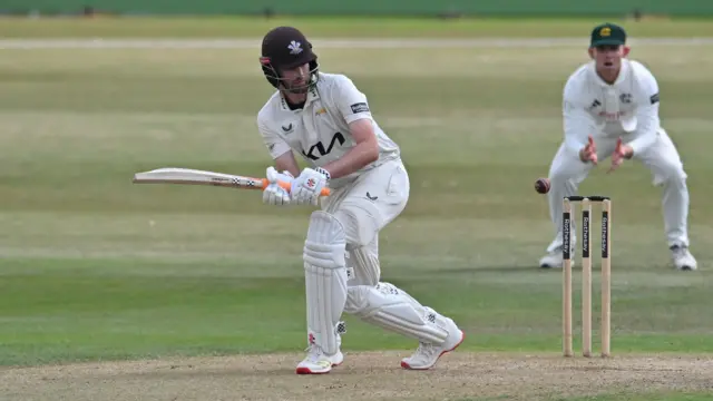 Surrey's Dom Sibley batting against Nottinghamshire