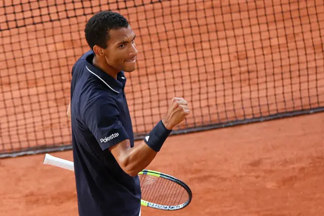 Canada's Felix Auger-Aliassime celebrates after winning against Chile's Alejandro Tabilo