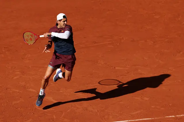 Alejandro Tabilo of Chile plays a forehand