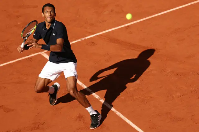 Canada's Felix Auger-Aliassime eyes the ball