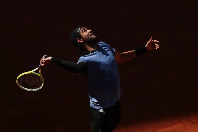 Matteo Berrettini of Italy serves