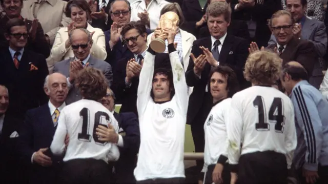 1974 World Cup trophy lifted by Gerd Muller