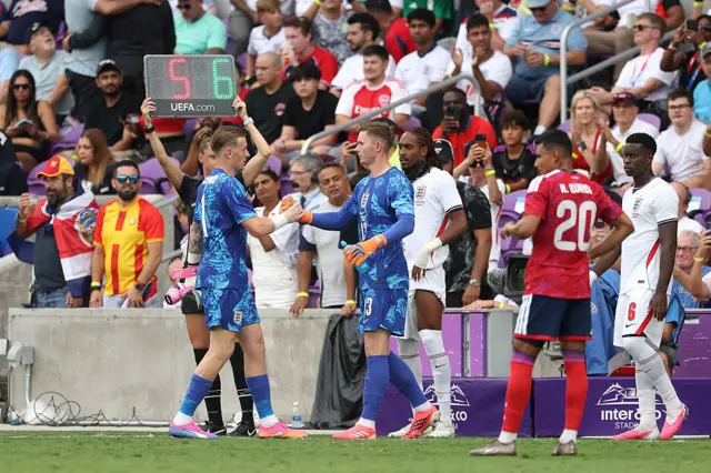 Dean Henderson enters as a substitute
