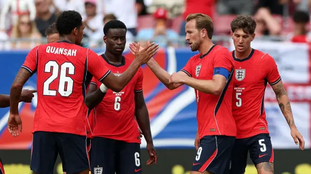 England players celebrating