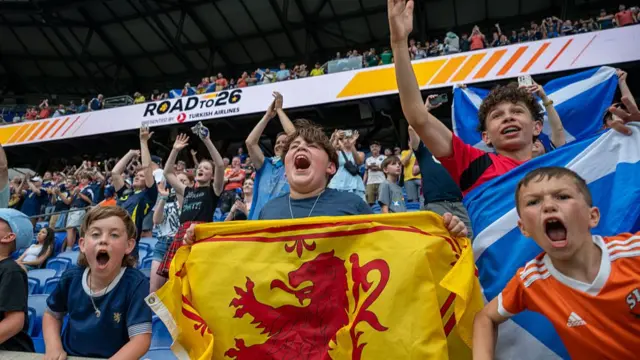 Scotland fans celebrating