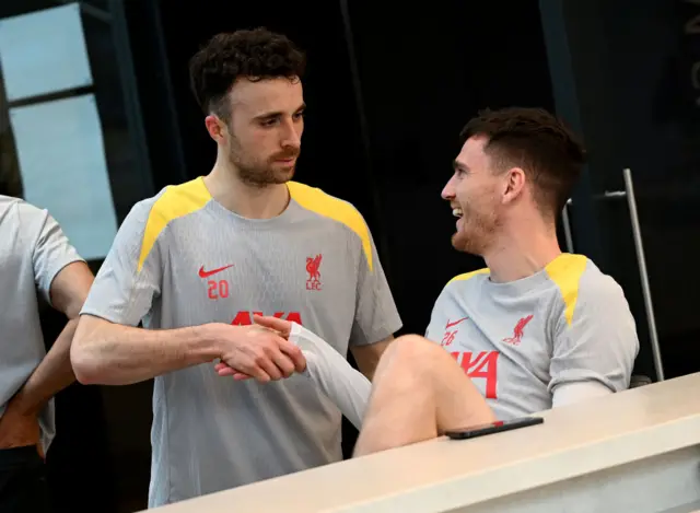 Diogo Jota and Andrew Robertson