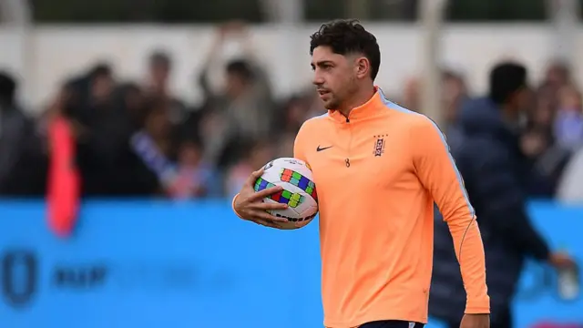 Uruguay's midfielder Federico Valverde takes part in a farewell activity with children ahead of the departure of the squad for the FIFA World Cup 2026, at the Tito Lopez Lopez stadium in Pando, Canelones department, Uruguay on June 5, 2026