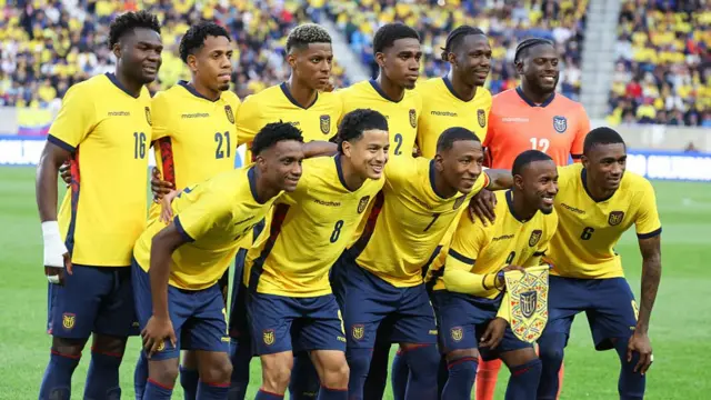 Ecuador team poses for a photo before a game between the Ecuador and Saudi Arabia in a game prior to the World Cup at Sports Illustrated Stadium on May 30, 2026 in Harrison, New Jersey.