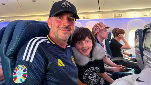 Christopher Currie from Ayr travelled to Boston with his son Hudson