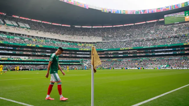 Mexico's Cesar Montes looks dejected