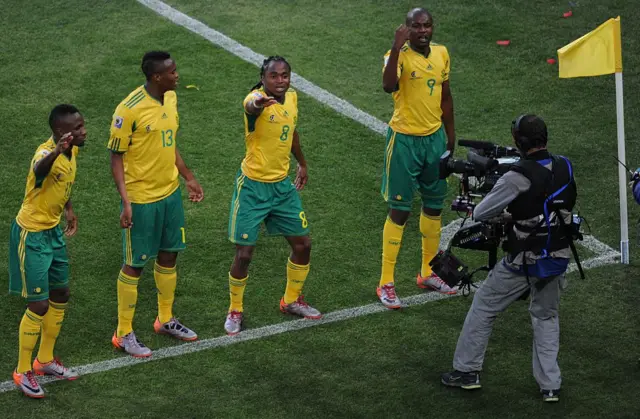 South Africa celebrate