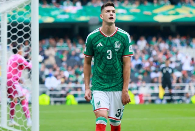 Mexico's Cesar Montes looks dejected