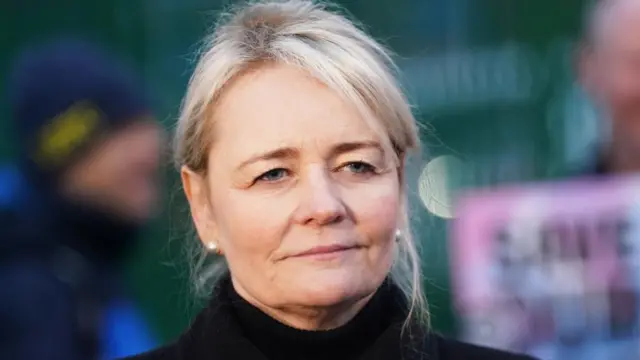 Unite general secretary Sharon Graham pictured previously wearing black coat