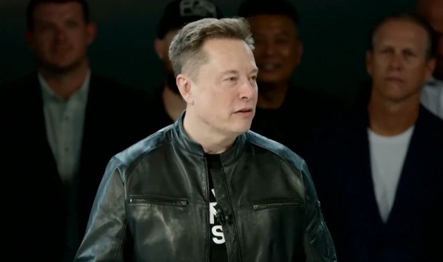 Elon Musk pictured at the SpaceX base in Texas