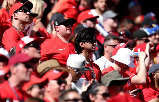 Canada fans watch the action in the stands