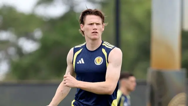Scott McTominay of Scotland warms up during a training session at Florida Blue Training Center on June 5, 2026 in Fort Lauderdale, Florida.
