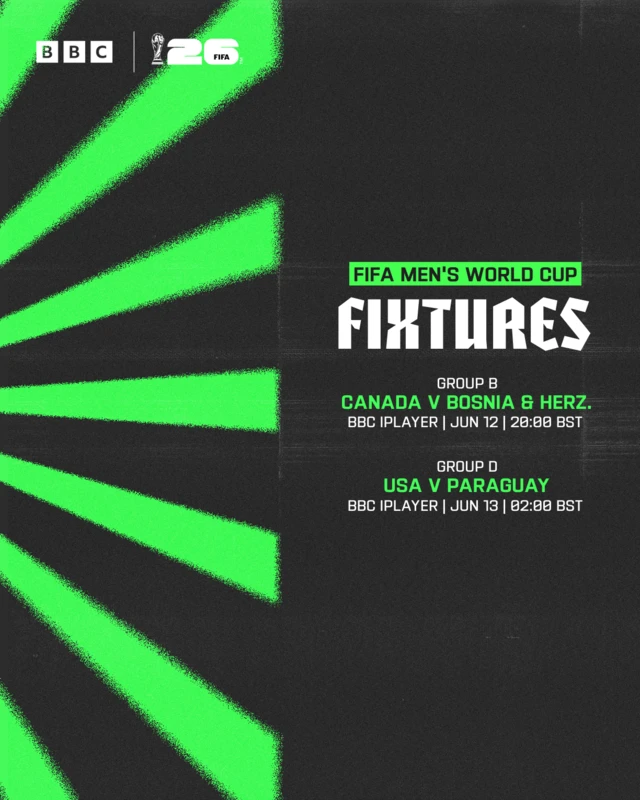 World Cup fixtures graphic