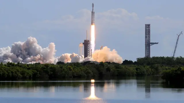A SpaceX rocket launching