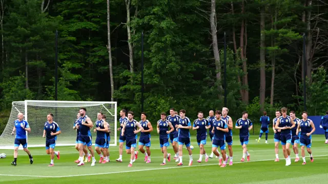 Scotland players in training