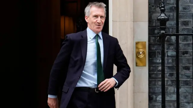 Newly appointed Defence Secretary Dan Jarvis leaving 10 Downing Street this morning