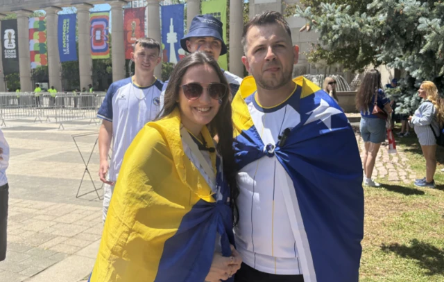 Husband and wife Admir and Alisa Maric - Bosnia fans