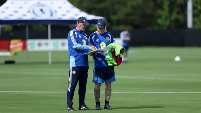 Manager Steve Clarke of Scotland during a training session at Atrium Health Performance Park on June 8, 2026 in Charlotte, North Carolina. (Photo by Krista Jasso/Getty Images)