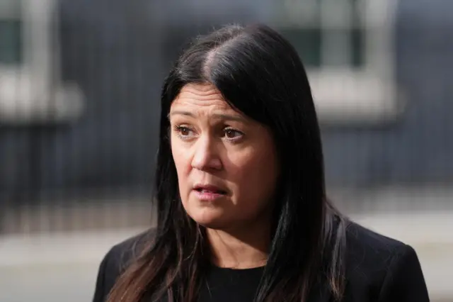 Lisa Nandy being interviewed after leaving No 10 Downing Street