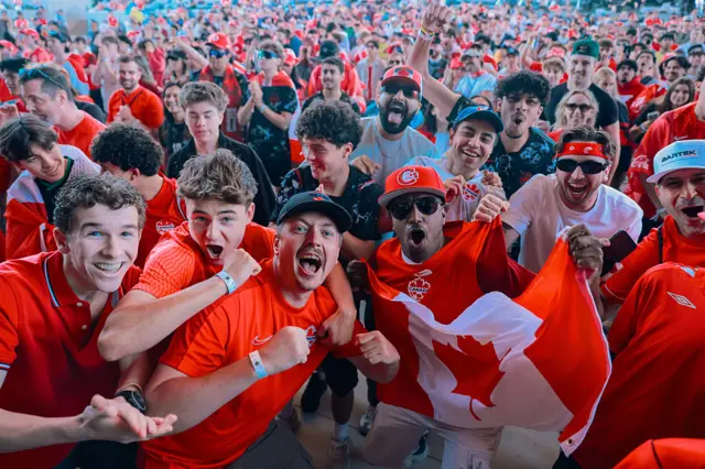Canada fans celebrate